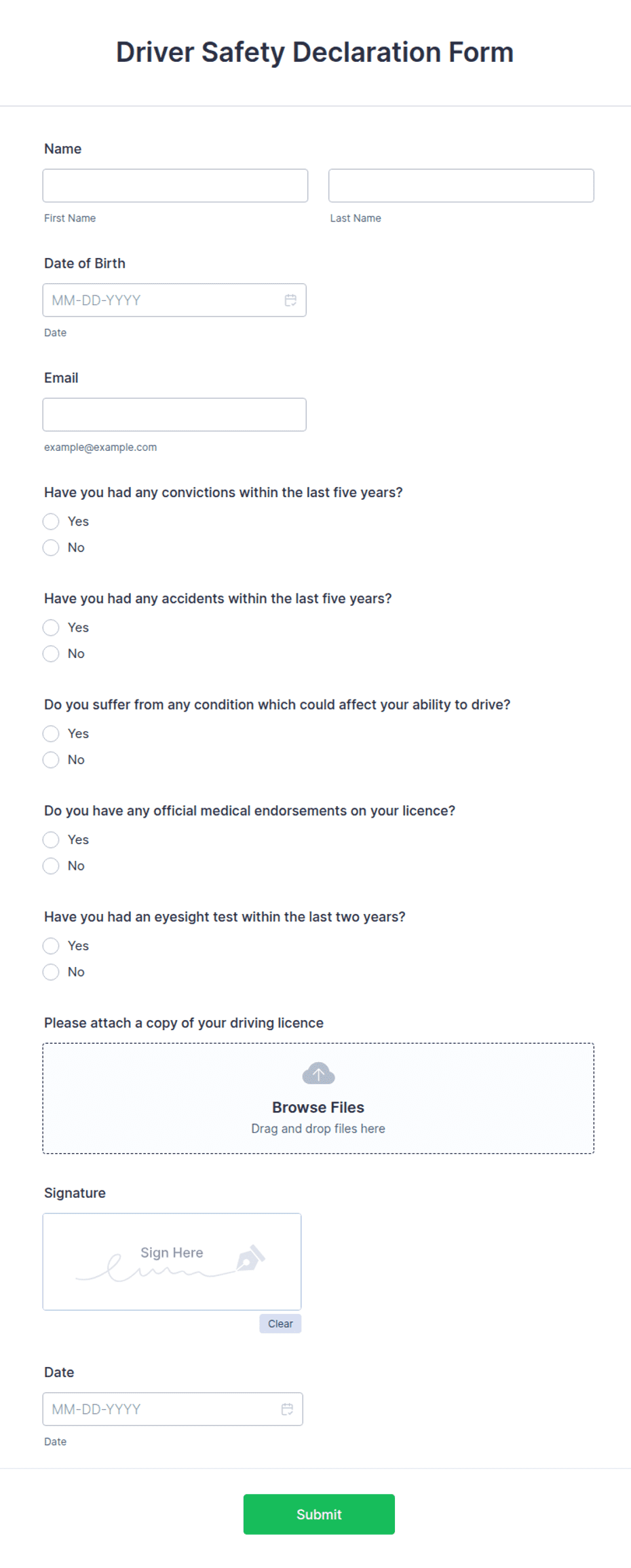 Cad Declaration Form Declaration Act 2001 Form