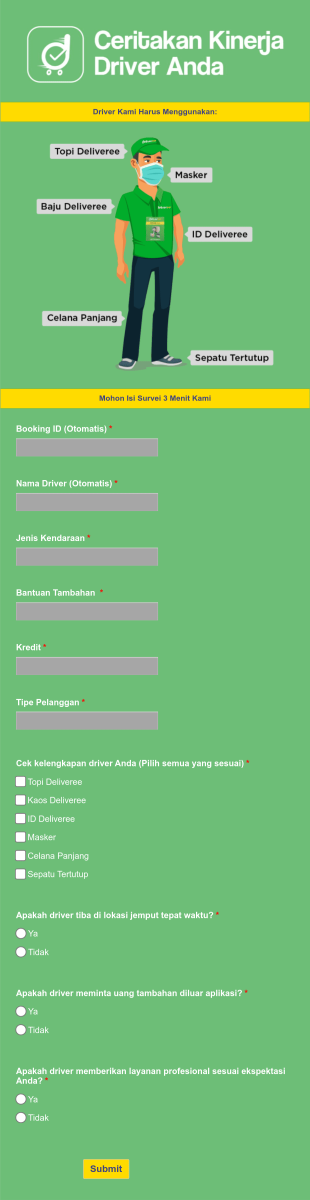 Driver Survey Form Template