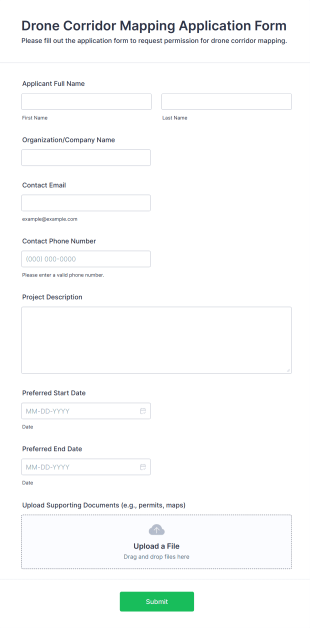 Drone Corridor Mapping Application Form Form Template