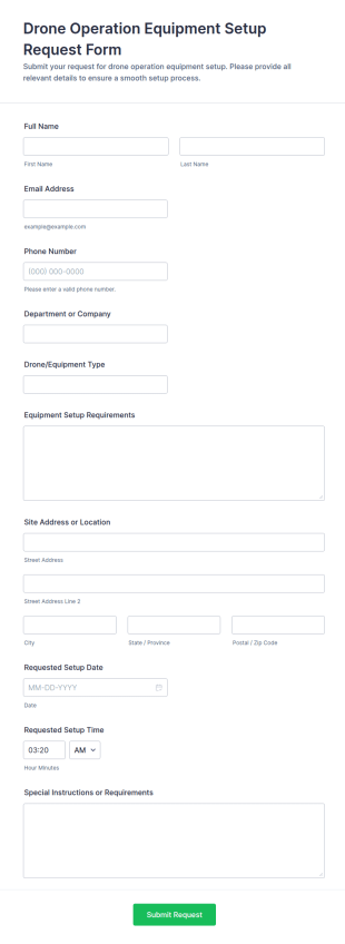 Drone Operation Equipment Setup Request Form Template