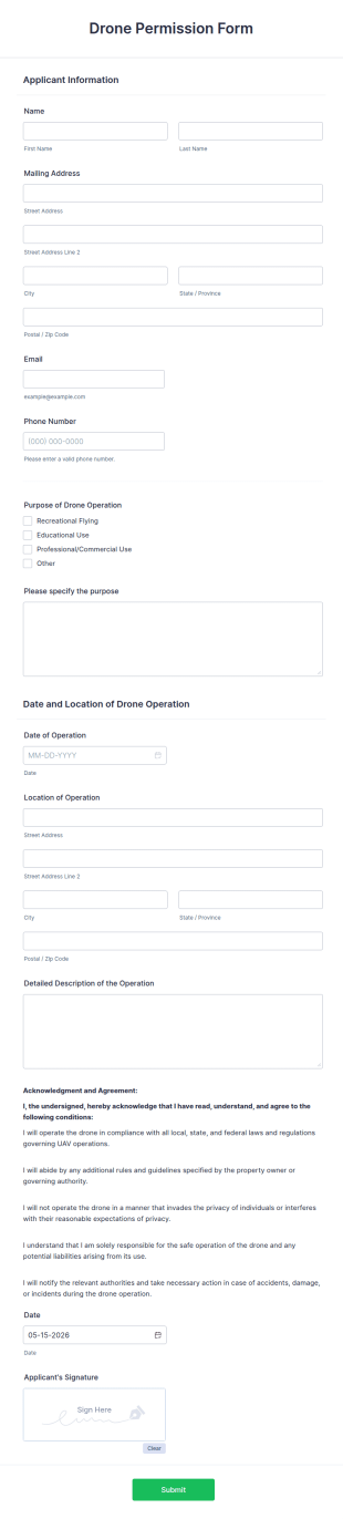 Drone Permission Form Template
