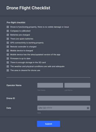 Drone Preflight Checklist Form Template