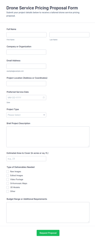 Drone Service Pricing Proposal Form Template