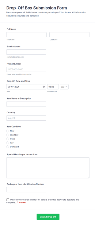 Drop Off Box Submission Form Template