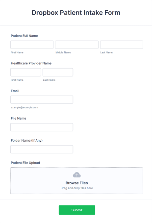 Dropbox Patient Intake Form Template