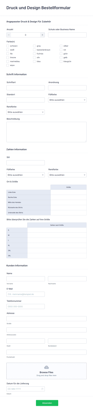 Druck Und Design Bestellformular