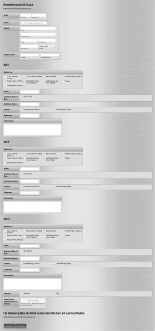 Druckbestellung Formular