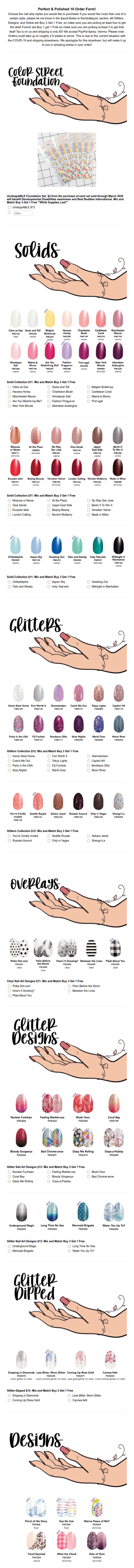 Dry Nail Polish Order Form Template