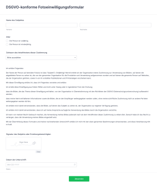 DSGVO Konforme Fotoeinwilligungsformular