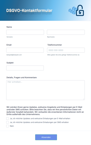 DSGVO Kontaktformular Form Template