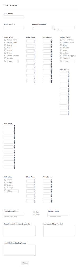 DSR Mumbai Form Template