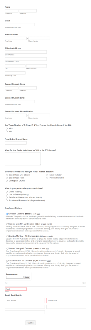 DTI 10 Month Application Submission 2020 Form Template