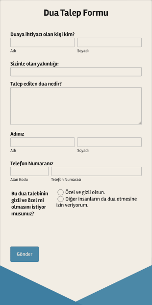 Dua Talep Formu 2 Form Şablonu