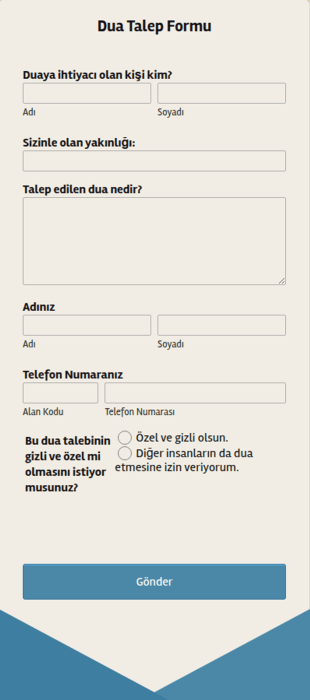 Dua Talep Formu 2 Form Şablonu