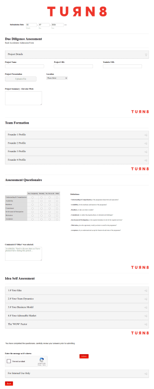 Due Diligence Assessment Questionnaire Form Template