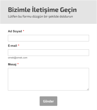 Duyarlı Yerleşim Genel Bilgi İletişim Form Template
