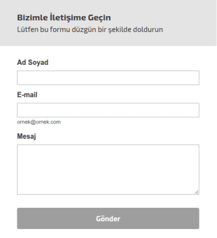 Duyarlı Yerleşim Genel Bilgi İletişim Form Şablonu