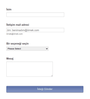 Düz İletişim Form Şablonu