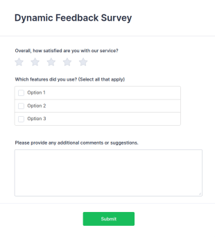Dynamic Feedback Survey Form Template
