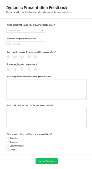 Dynamic Presentation Feedback Form Template