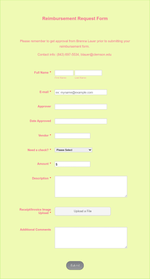 Dz Reimbursement Request Form Template