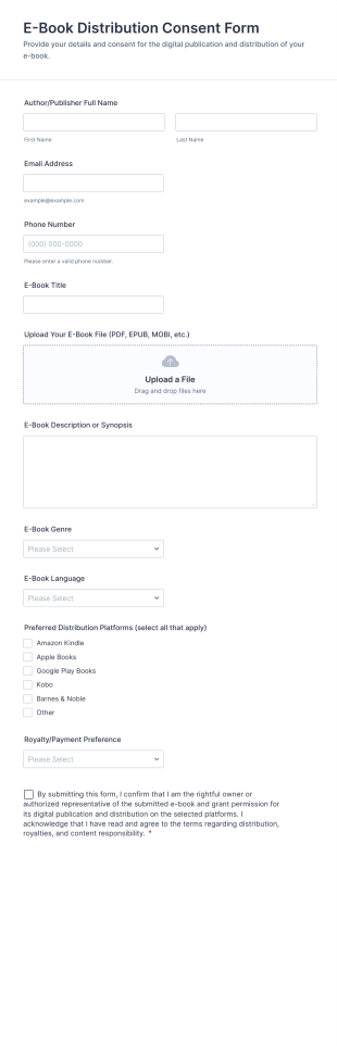 E Book Distribution Consent Form Template