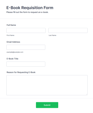 E Book Requisition Form Template