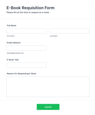 E Book Requisition Form Template