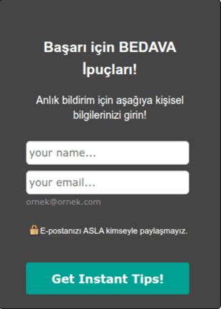 E Bülten Abonelik Form Şablonu