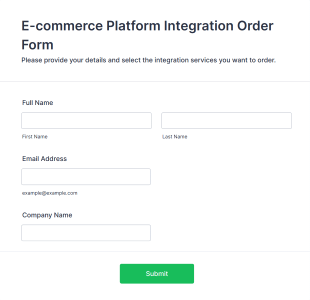E Commerce Platform Integration Order Form Template