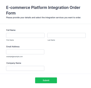 E Commerce Platform Integration Order Form Template