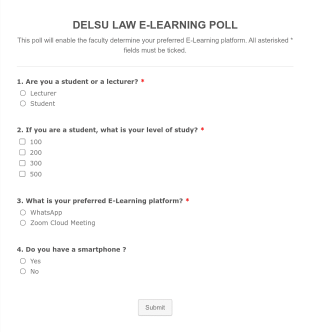 E Learning Poll Form Template