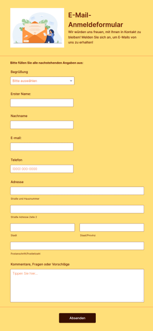 E Mail Anmeldeformular