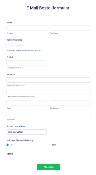 E Mail Bestellformular
