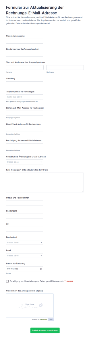 E Mail Rechnungsstatus Update