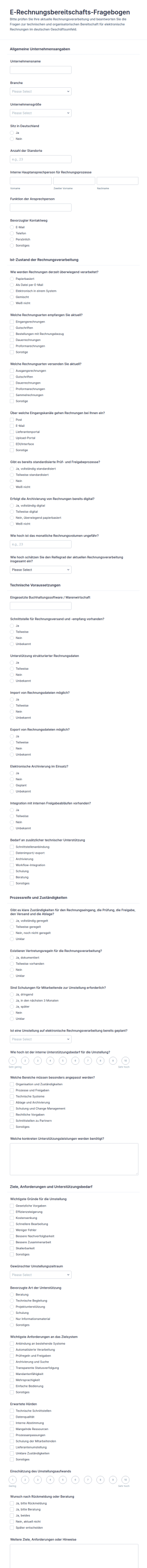 E Rechnungs Readiness Checkliste