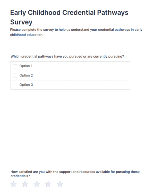 Early Childhood Credential Pathways Survey Form Template