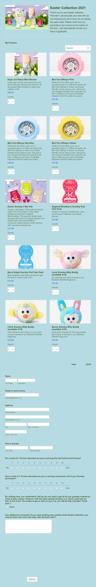 Easter Collection 2021 (bonnie) Form Template