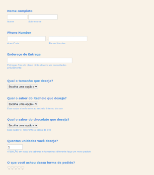 Easter Egg Order Form In Portuguese