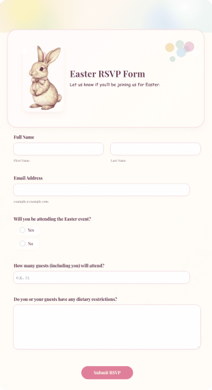 Easter RSVP Form Template