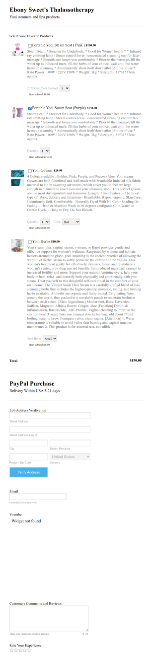 Wellness Product Order Form Template