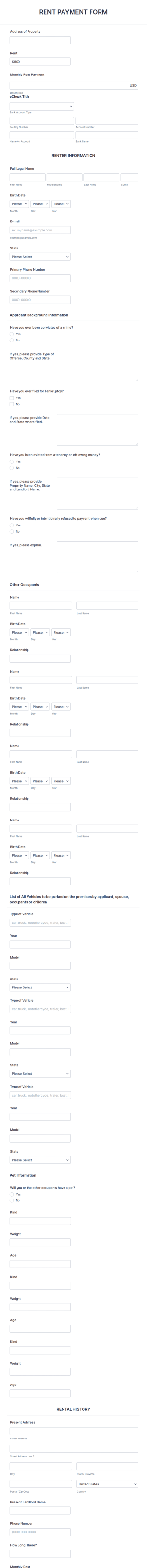 ECheck.Net Rent Payment Form Template