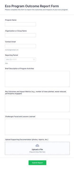 Eco Program Outcome Report Form Template