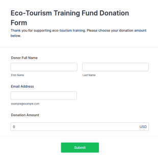 Eco Tourism Training Fund Donation Form Template