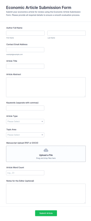 Economic Article Submission Form Template