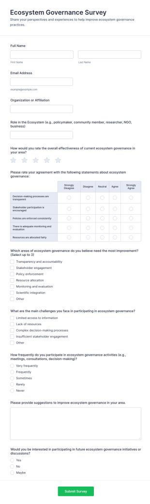 Ecosystem Governance Survey Form Template