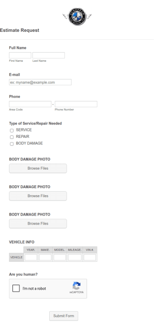 Ecr Estimate Request Form Template