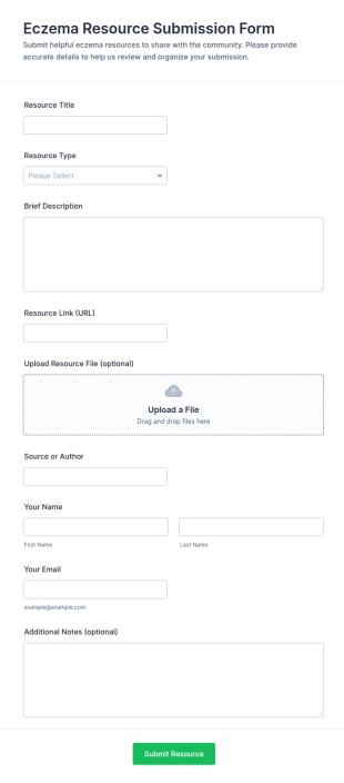 Eczema Resource Submission Form Template
