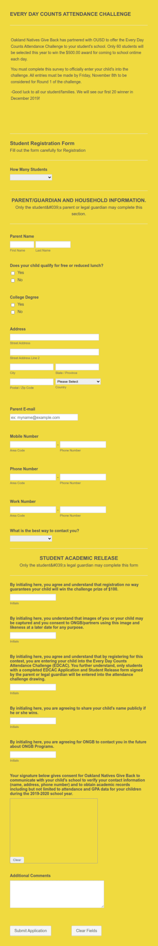 EDCAC Registration Form Template