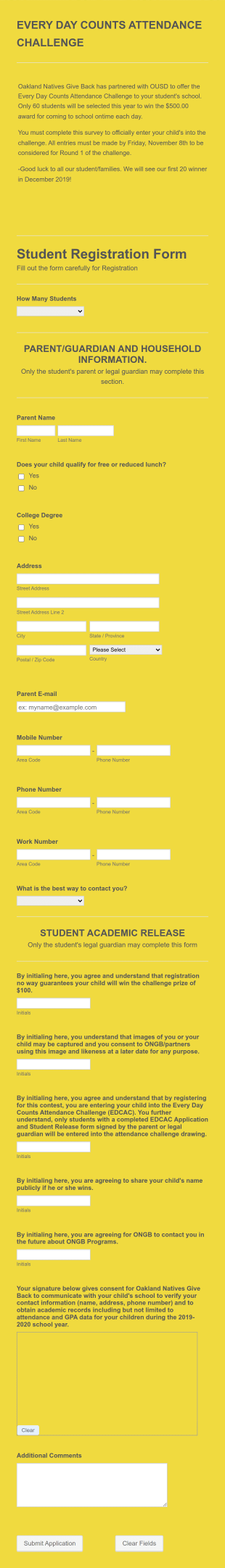 EDCAC Registration Form Form Template